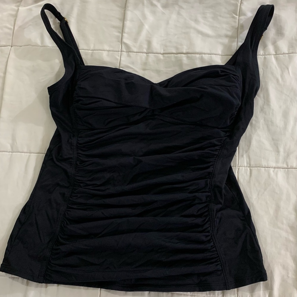 La Blanca black tankini top